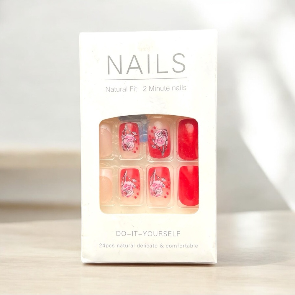 Pink Rose Nail Set